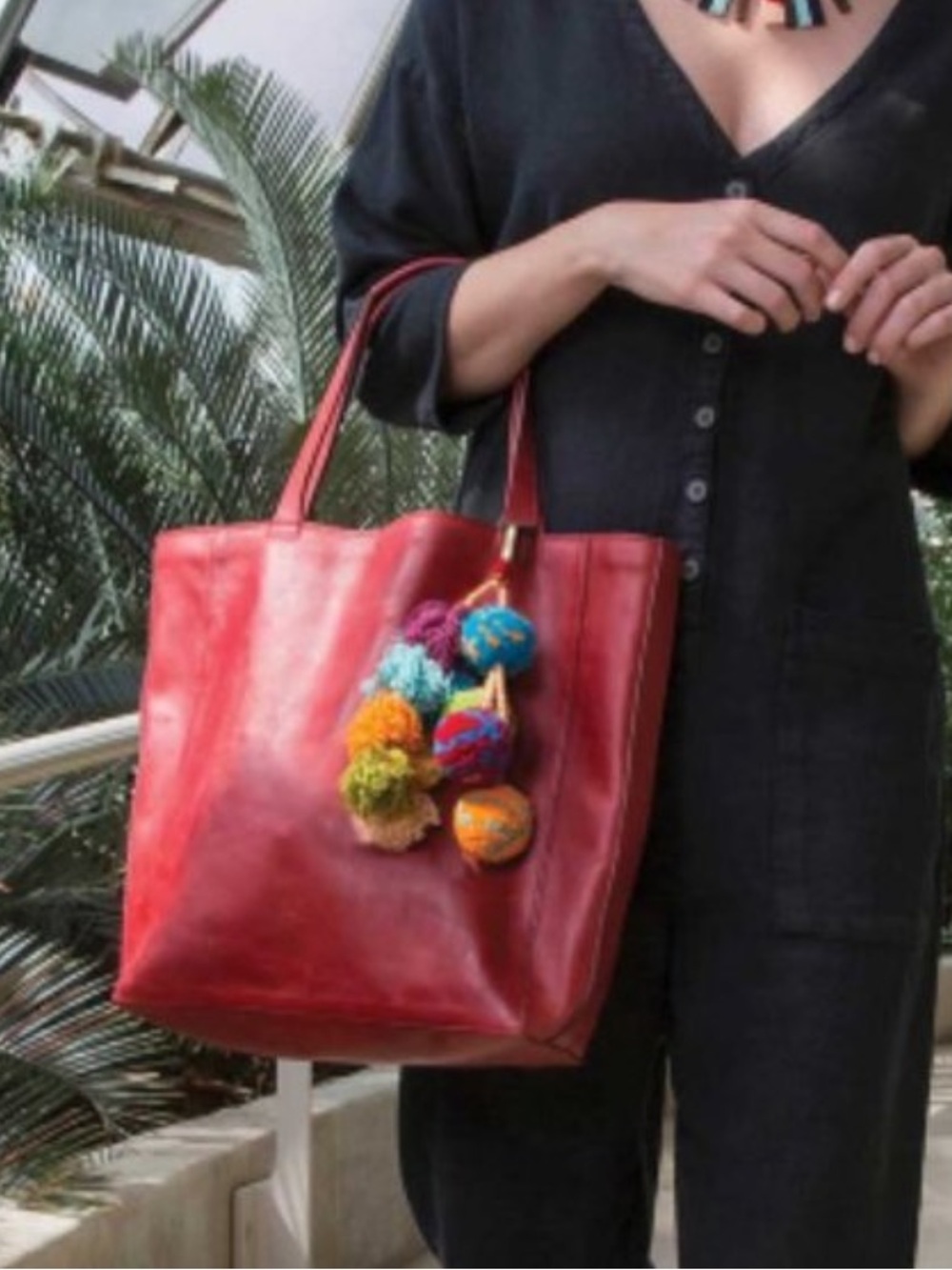 Noonday Collection Vibrant Pom Tassel Bag Charm - Picture 3 of 7
